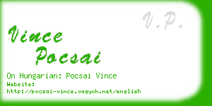 vince pocsai business card